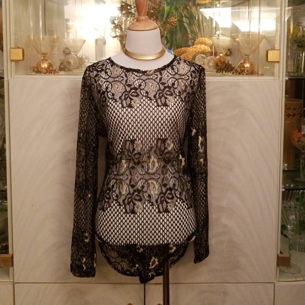 Boohoo Open Lace Bodysuit